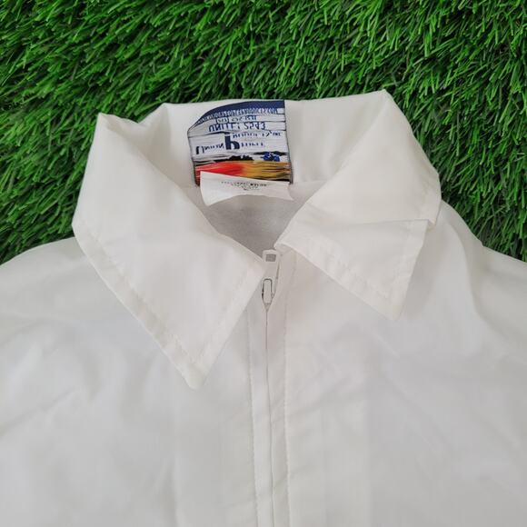 Vintage 90s Windbreaker Coach Jacket Small 19x26 White Baggy - Picture 11 of 14